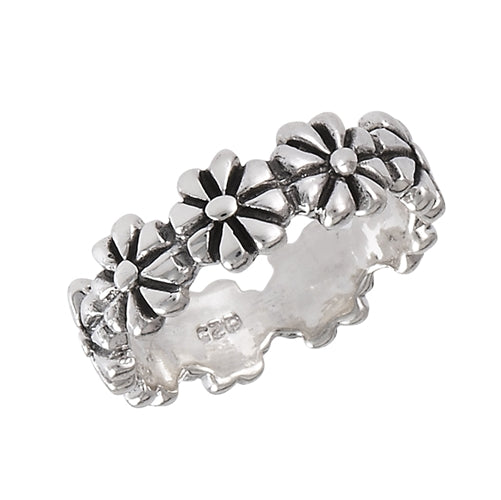 Sterling Silver Dairy Flower Band Ring