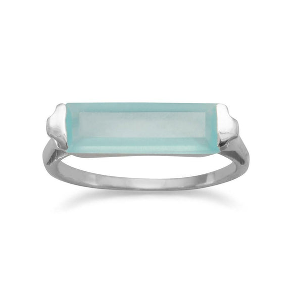 Sterling Silver Chalcedony Bar Ring
