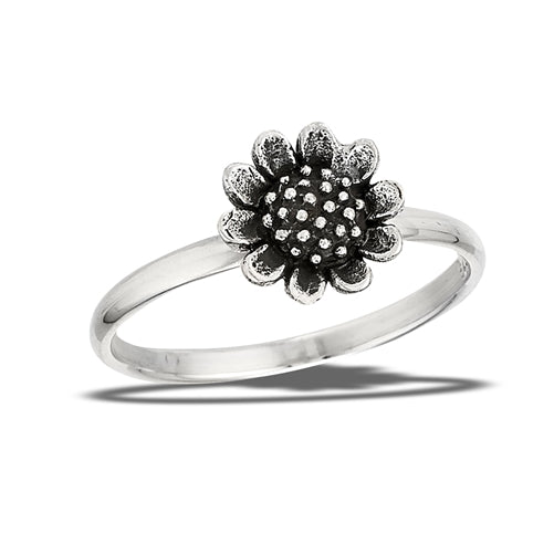 James Charlie Jewelry Sterling Silver Simple Sunflower Ring