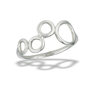 Sterling Silver Multi Circle Open Circle Ring