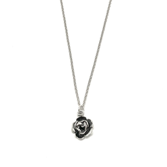 James Charlie Jewelry Sterling Silver 3D Rose Charm Necklace 