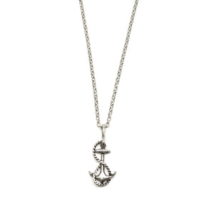Sterling Silver Anchor with Rope Necklace