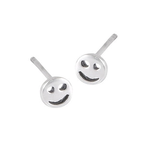 Sterling Silver Smiley Face Studs