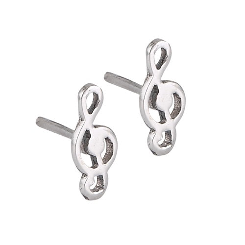 Sterling Silver Music Note Studs