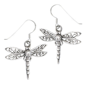 Sterling Silver Filigree Dragonfly Earrings