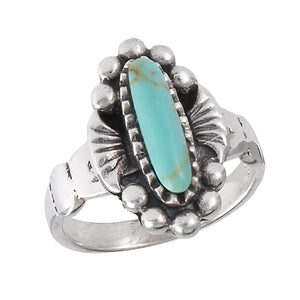 James Charlie Jewelry Sterling Silver Small Bali Turquoise Ring