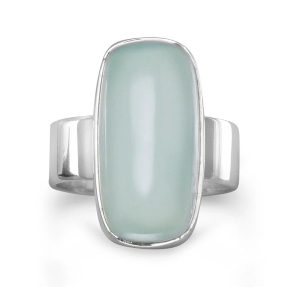 Sterling Silver Square Chalcedony Ring