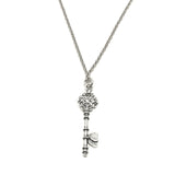 Sterling Silver Heart Key Necklace