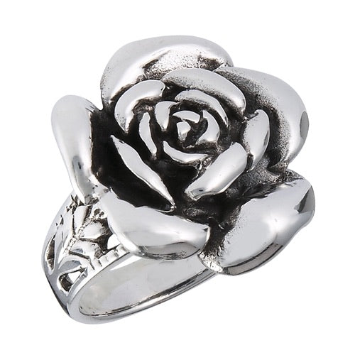 Sterling Silver Chunky Rose Ring