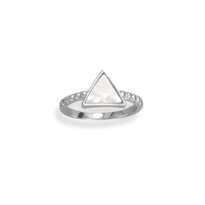 Sterling Silver James Charlie Jewlery Mother of Pearl Triangle Ring 