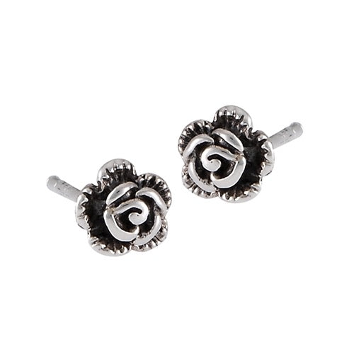 Sterling Silver Small Rose Studs