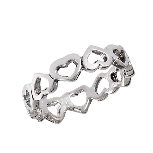 Sterling Silver Open Heart Band Ring