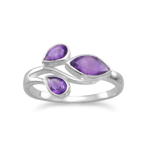 Simple Sterling Silver Amethyst Ring