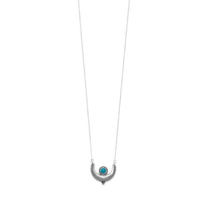 Sterling Silver Turquoise Crescent Necklace